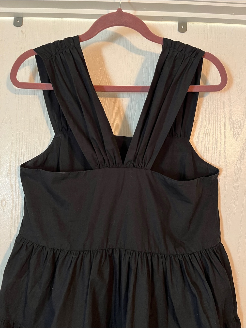 Banana Republic Black Tiered Cotton Mini Dress with Wide Straps NWT Medium - Picture 5 of 13
